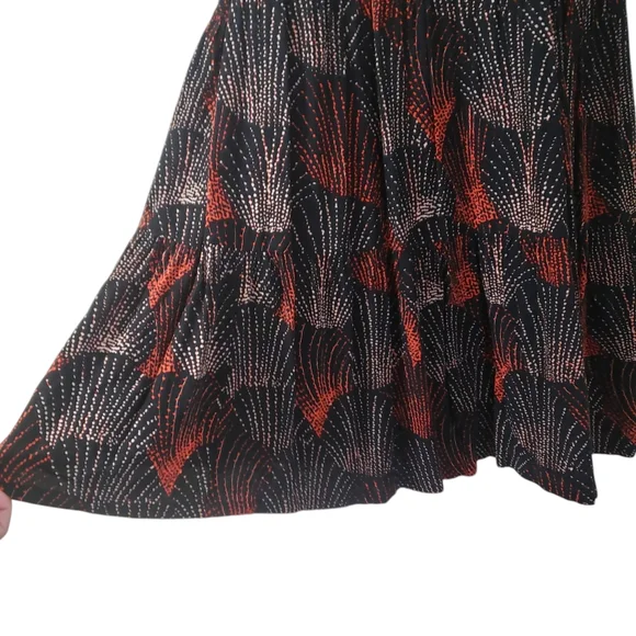 Anthropologie Maeve Harper Tunic Dress‎ Sz XS Fireworks Print Black Red Casual - Picture 5 of 12